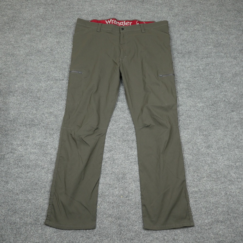 Wrangler Pants Mens 42x30 Olive Outdoor Series Stretch Cargo Hiking 10NW788AS